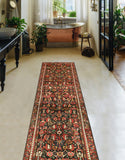 Fine VTG Barnett Charcoal/Rust Runner, 2'8" x 12'4"