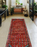 Fine VTG Hendrik Rust/Charcoal Runner, 2'10" x 7'4"