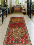 Fine VTG Ghani Red/Brown Runner, 2'11" x 7'3"