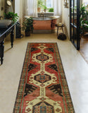 Fine VTG Ardeshir Rust/Charcoal Runner, 3'7" x 12'8"