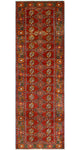 Vintage Iona Red/Charcoal Runner, 3'2" x 9'11"