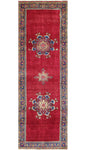 Fine VTG Imogen Red/Blue Runner, 3'1" x 9'6"