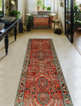 Fine VTG Ifama Red/Charcoal Runner, 2'8" x 10'10"