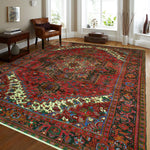 Fine VTG Aba Red/Charcoal Rug, 10'2" x 12'11"