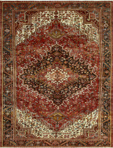 Fine VTG Carlotta Rust/Charcoal Rug, 9'7" x 12'9"