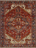 Fine VTG Aaqil Red/Charcoal Rug, 7'10" x 10'7"