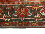 Fine VTG Aaqil Red/Charcoal Rug, 7'10" x 10'7"