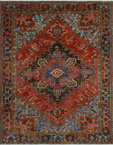 Fine VTG Muhyee Rust/Charcoal Rug, 8'8" x 11'2"