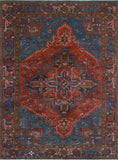 Fine VTG Firuz Red/Charcoal Rug, 6'7" x 8'9"