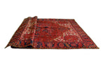 Fine VTG Bink Red/Navy Rug, 9'11" x 13'5"