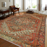 Fine VTG Faraz Rust/Charcoal Rug, 8'10" x 12'6"