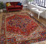 Fine VTG Shafiq Red/Navy Rug, 8'2" x 11'5"