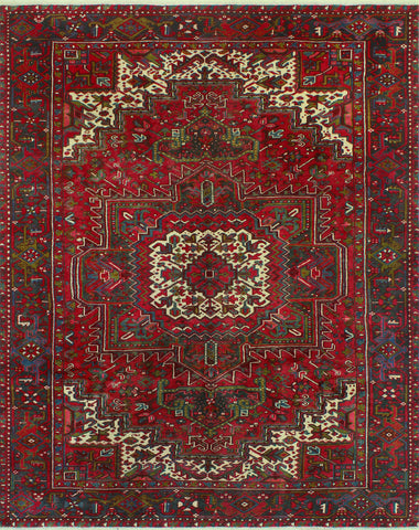 Fine VTG Batul Red/Charcoal Rug, 8'0" x 10'8"