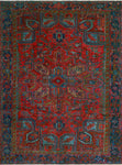 Fine VTG Bonnica Red/Navy Rug, 8'1" x 11'4"