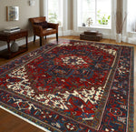 Fine VTG Angelis Red/Charcoal Rug, 6'11" x 9'8"