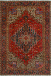 Fine VTG Batin Red/Charcoal Rug, 6'8" x 9'10"