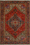 Fine VTG Batin Red/Charcoal Rug, 6'8" x 9'10"