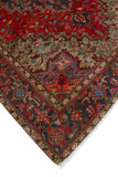 Fine VTG Batin Red/Charcoal Rug, 6'8" x 9'10"