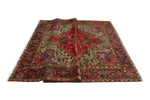 Fine VTG Batin Red/Charcoal Rug, 6'8" x 9'10"