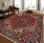 Fine VTG Anisa Red/Navy Rug, 7'0" x 9'11"