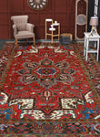 Fine VTG Beste Red/Charcoal Rug, 6'5" x 9'7"