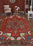 Fine VTG Beste Red/Charcoal Rug, 6'5" x 9'7"