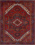 Fine VTG Bomani Red/Charcoal Rug, 9'11" x 12'8"