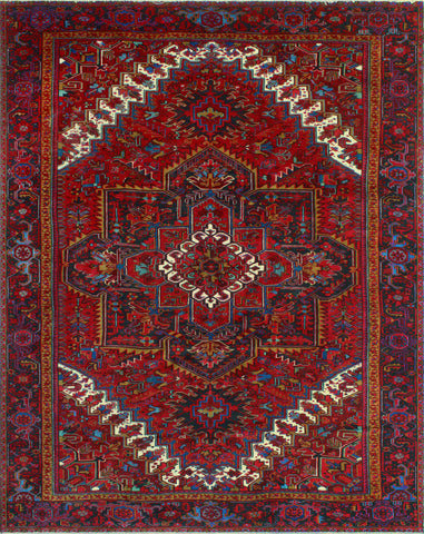 Fine VTG Bomani Red/Charcoal Rug, 9'11" x 12'8"