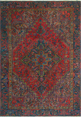 Fine VTG Eva Red/Charcoal Rug, 6'10" x 9'4"