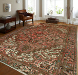 Fine VTG Bilawal Rust/Charcoal Rug, 7'1" x 9'10"