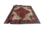 Vintage Jeanine Red/Navy Rug, 6'10" x 9'3"