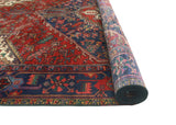 Vintage Jeanine Red/Navy Rug, 6'10" x 9'3"