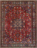 Fine VTG Husnain Red/Navy Rug, 7'11" x 10'7"