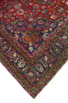 Fine VTG Husnain Red/Navy Rug, 7'11" x 10'7"