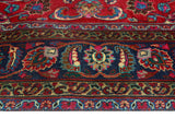 Fine VTG Husnain Red/Navy Rug, 7'11" x 10'7"