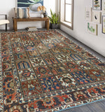 Vintage Roman Rust/Navy Rug, 6'6" x 9'10"