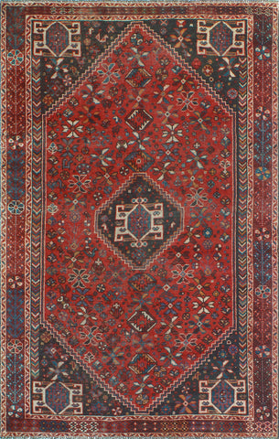 Vintage Katheryn Red/Charcoal Rug, 5'5" x 8'4"