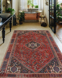 Vintage Katheryn Red/Charcoal Rug, 5'5" x 8'4"