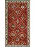 Vintage Doreida Red/Ivory Runner, 4'10" x 9'2"