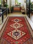 Fine VTG Nabi Red/Ivory Runner, 5'5" x 9'10"