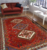 Fine VTG Kenzie Red/Ivory Rug, 6'6" x 9'8"