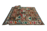 Vintage Raziya Red/Ivory Rug, 6'2" x 9'3"