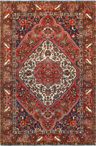 Fine VTG Padideh Red/Ivory Rug, 6'8" x 10'2"