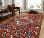 Fine VTG Padideh Red/Ivory Rug, 6'8" x 10'2"