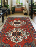 Fine VTG Kamyar Red/Navy Rug, 4'11" x 9'4"