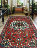 Fine VTG Jovana Red/Charcoal Rug, 5'3" x 9'4"