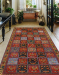 Fine VTG Louella Red/Gold Rug, 5'2" x 9'4"