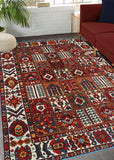 Fine VTG Juandieg Red/Ivory Rug, 6'11" x 9'6"