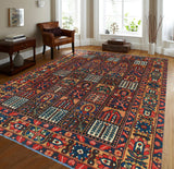 Fine VTG Justice Gold/Red Rug, 6'8" x 9'10"