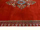 Vintage Talmadge Red/Ivory Rug, 6'6" x 10'0"